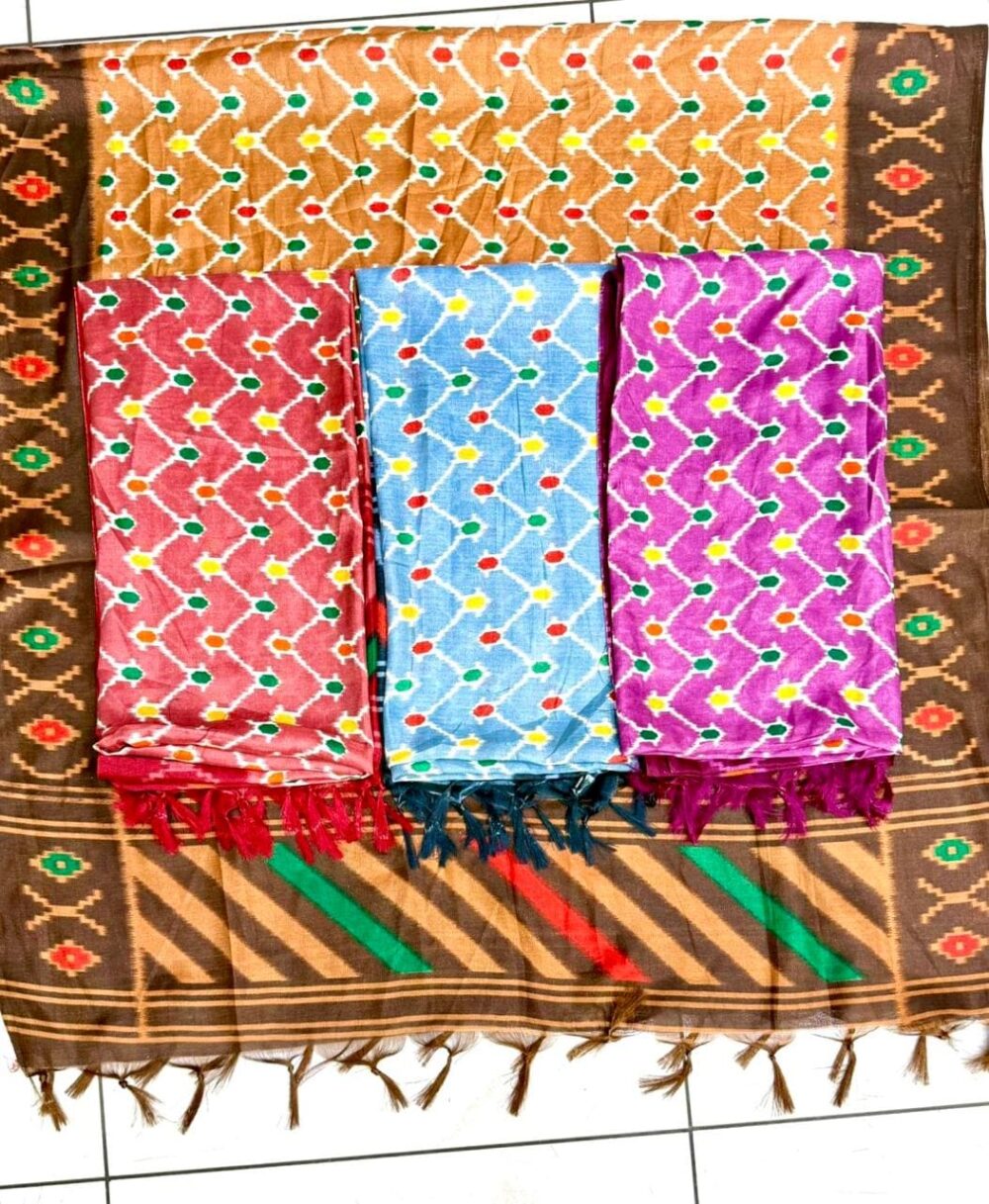 ASSAM SILK PRINTED DUPATTA - SET OF 4 PCS