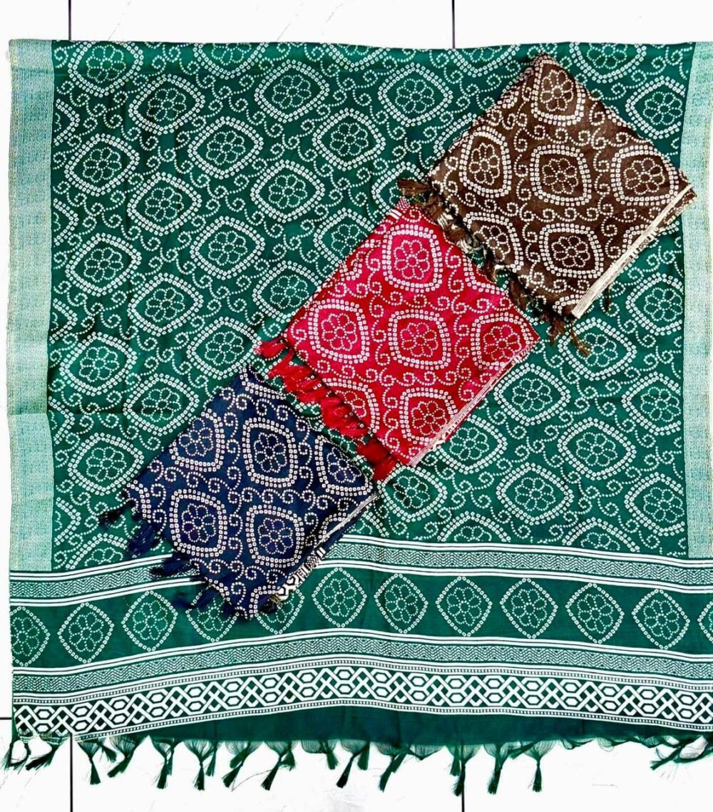 ASSAM SILK PRINTED DUPATTA - SET OF 4 PCS