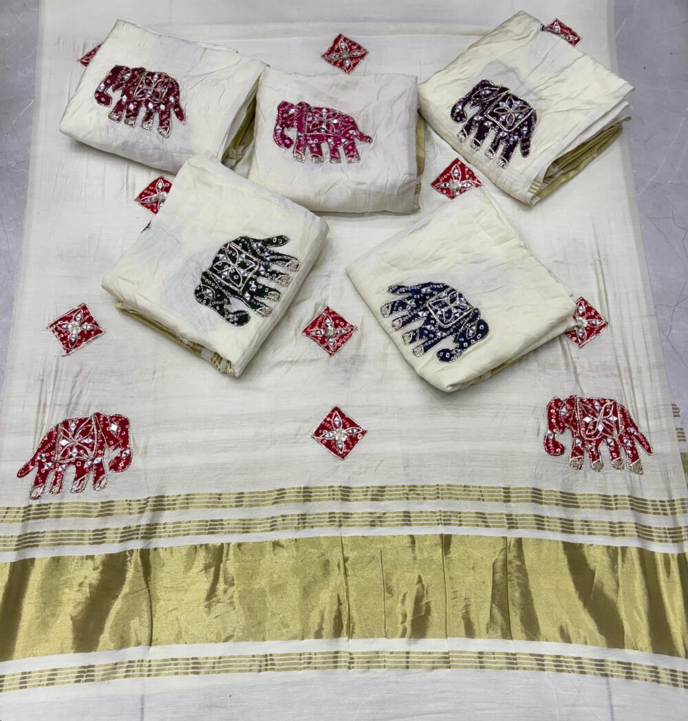 APPLIQUE WORK LAGDI PATTA DUPATTA - Image 2